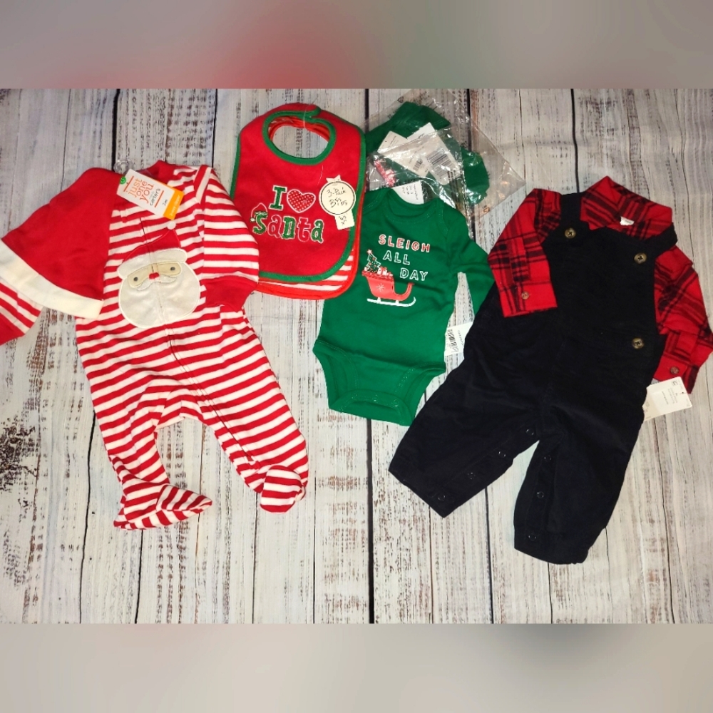 Holiday santa baby bundle! 0-3m